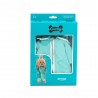 Lucky Doggy knuffelkleding 40 cm – Turquoise regenjas, trui met ster, crèmekleurige broek – Regenachtige Dag