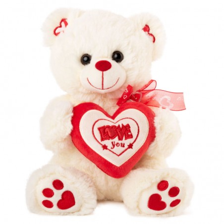 Teddy bear holding an I love you heart