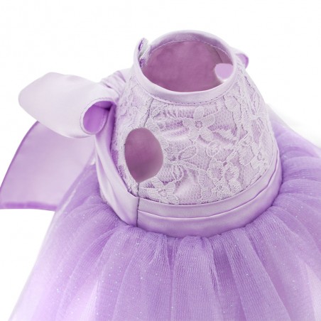 Lucky Doggy Mimi Plüsch 40 cm – Lavendelfarbenes Tüllkleid mit Schleife – Lavendeltraum