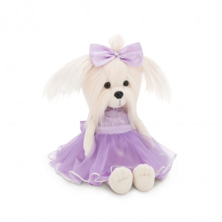 Lucky Doggy Mimi Plüsch 40 cm – Lavendelfarbenes Tüllkleid mit Schleife – Lavendeltraum