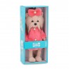 Lucky Doggy peluche 40 cm – Manteau fausse fourrure rose et nœud perlé – Lucky Yoyo : Fashion Week