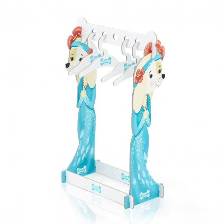 Lucky Mimi Skandinavisches Motiv Ref. LD4/089 – Gelenkiger Plüschhund mit rotem und weißem Kleid