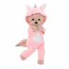 Lucky Doggy Yoyo plush dressed in pink unicorn onesie – 40 cm