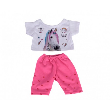 Glitter Unicorn shirt w/pink pants 40 cm Kleidung für Teddybär Stofftier Plüschtier