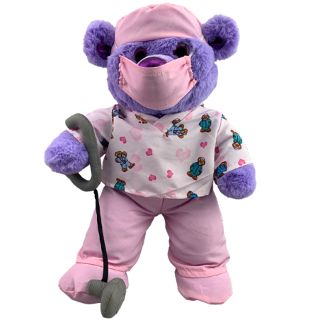 Knuffel kleding Roze Doktersset 2967 – met stethoscoop en masker.