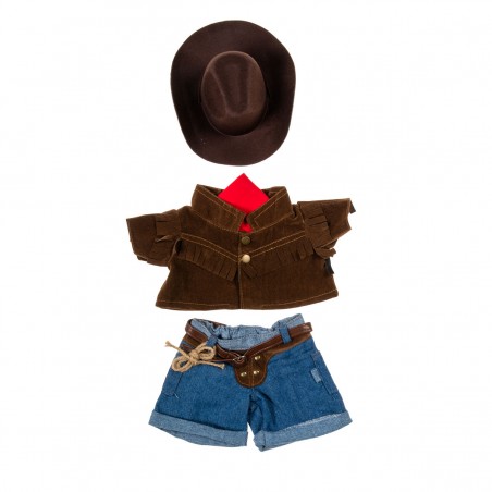 Tenue de cowboy avec chapeau pour vêtements en peluche de 40 cm pour ours en peluche.