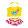 Schmetterlings-Outfit mit gelben Schleifen für 40 cm Plüschtiere