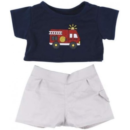 T-shirt with fire truck and pants (16")