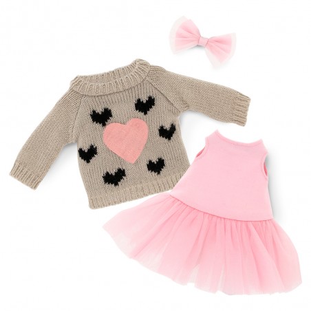 Lucky Doggy: pink heart clothing set