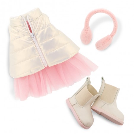 Lucky Doggy – Ivory Jacket and Pink Tutu Dress Set L104
