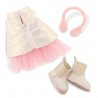 Lucky Doggy knuffeloutfit – Roze Droom – witte jas en roze jurk