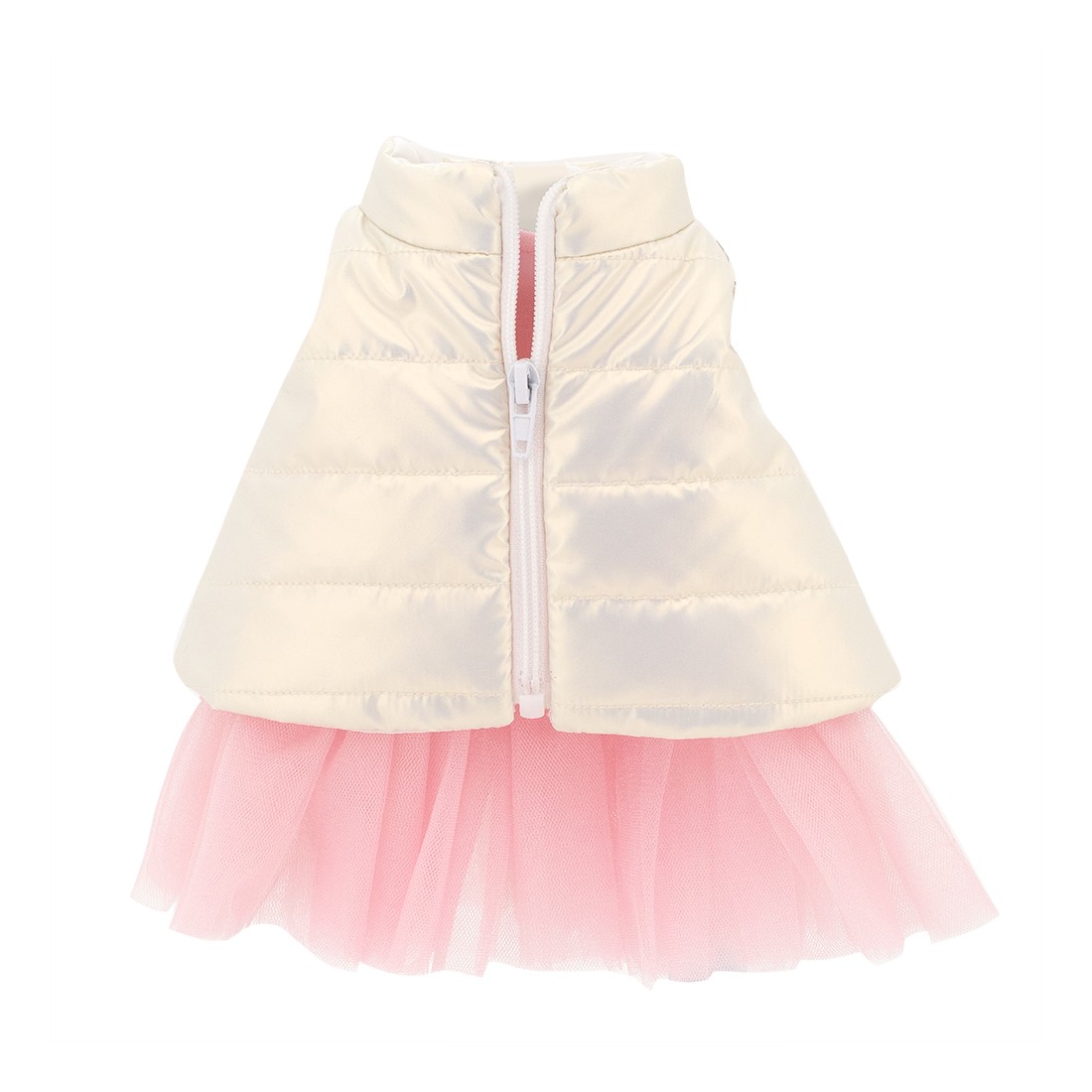 Lucky Doggy L104 ensemble doudoune ivoire et robe tutu rose pour peluche Lucky Doggy L104 ensemble doudoune ivoire et robe tutu rose pour peluche
