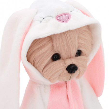 Vêtement peluche Lucky Doggy 40 cm – Pyjama Bunny en fausse fourrure – Capuche lapin