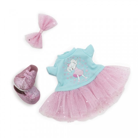ucky Doggy Mimi Ballerina L053 outfit – pink tutu and glitter shoes.