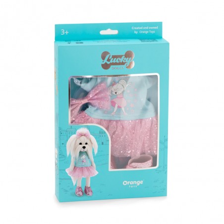 Lucky Doggy Mimi Ballerina L053 – rosa Kleid mit Glitzer und Schleife.