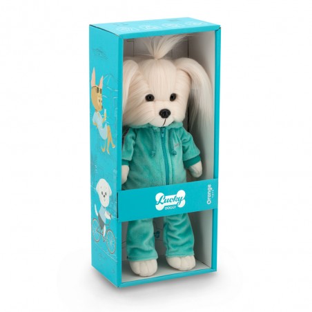 Lucky Mimi knuffelkleding 40 cm – Hoodie en broek turquoise – Zacht velours comfort