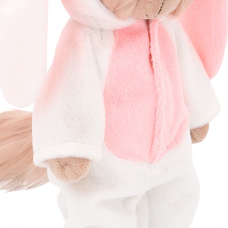 Lucky Yoyo Bunny Dream Réf. LD2/086 – Peluche articulée en combinaison lapin blanche et rose