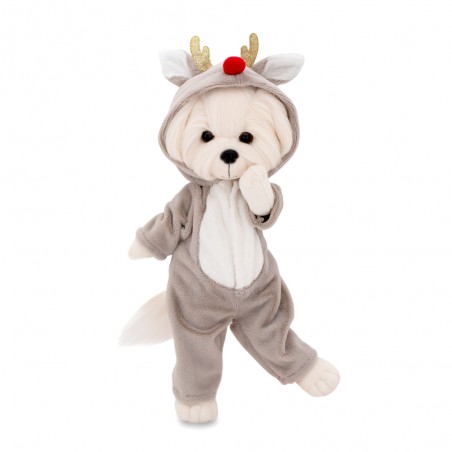 Lucky Mimi plush in reindeer pajamas – Mon Teddy Bear