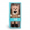 Kleidung für Lucky Doggy Plüsch 40 cm – Kamelmantel mit Fellimitat & Leoparden-Schleife – Lucky Yoyo Weistcoat