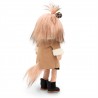 Lucky Doggy plush clothes 40 cm – Camel winter coat with faux wool lining & leopard bow – Lucky Yoyo Weistcoat
