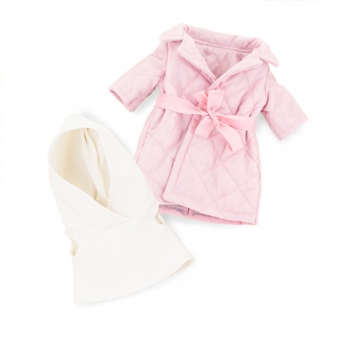 Lucky Doggy knuffel met roze jas en crème hoodie