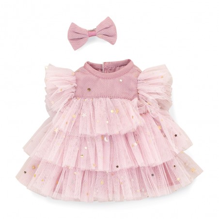 Lucky Doggy – Outfit L120: Pink Ruffled Tulle Dress with Matching Bow