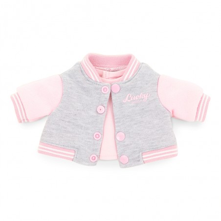 Look Urban Chic pour peluche, Blouson teddy et jean flare, Tenue 3 pièces tendance, Ensemble rose et denim