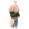 Lucky Doggy – Peluche articulée Andy avec sweat bicolore automnal et jean – Autumn Palette