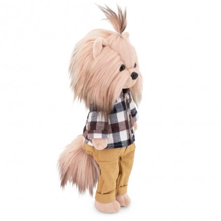 Peluche Lucky Doggy Andy Autumn Palette avec chemise à carreaux et pantalon moutarde – Réf. LD3/118