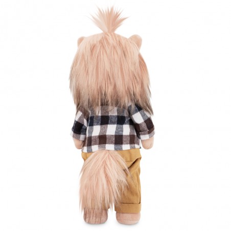 Lucky Doggy peluche garçon 40 cm – Chemise à carreaux et pantalon camel – Lucky Andy: Stylish Boy