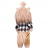 Lucky Doggy peluche garçon 40 cm – Chemise à carreaux et pantalon camel – Lucky Andy: Stylish Boy