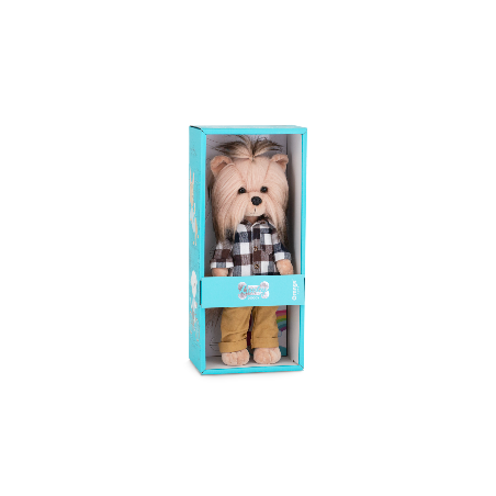 Lucky Doggy Plüschjunge 40 cm – Karohemd und Kamelhose – Lucky Andy: Stylish Boy