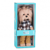 Lucky Doggy peluche garçon 40 cm – Chemise à carreaux et pantalon camel – Lucky Andy: Stylish Boy