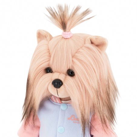 Lucky Doggy Mimi Plüschfigur im pastellfarbenen Teddyblouson mit weißem Rock – Ref. LD3/119