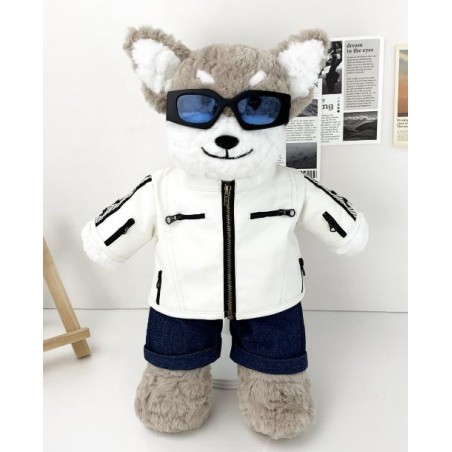 white-biker-plush-outfit-jacket-denim-shorts-Y172.png