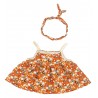 Robe à fleurs orange et bandeau pour peluche 40 cm – Réf. Y150