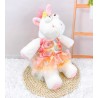 Robe licorne multicolore pastel pour peluche – avec fleurs 3D et tulle – Réf. Y161