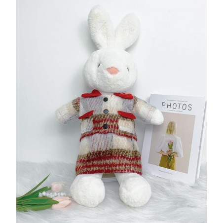 plush-clothes-40cm-red-check-velvet-collar-outfit-Y121-monteddybear