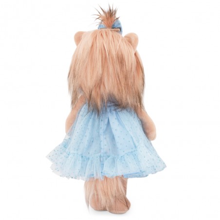 Lucky Doggy knuffelkleding 40 cm – Blauw jurkje met stippen en strik – Hemelsblauw Jurkje