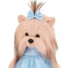 Lucky Doggy knuffelkleding 40 cm – Blauw jurkje met stippen en strik – Hemelsblauw Jurkje