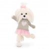 Détail du cœur rose sur pull beige Lucky Yoyo Réf. LD5/101 – Tenue romantique pour peluche Lucky Doggy