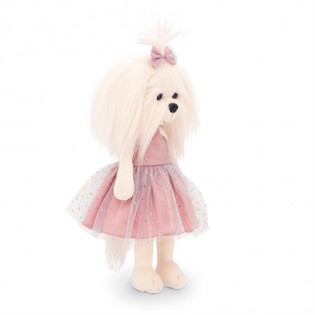 Peluche Lucky Mimi 38 cm robe rose pois dorés LD5/099