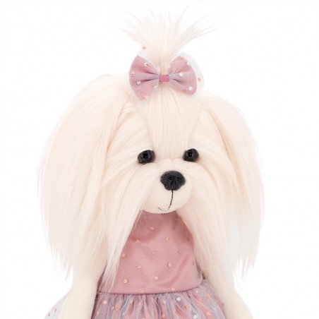 Peluche Lucky Mimi 38 cm robe rose pois dorés LD5/099