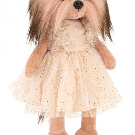 Peluche Lucky Doggy – Lucky Yoyo – Robe Starlight crème à étoiles dorées