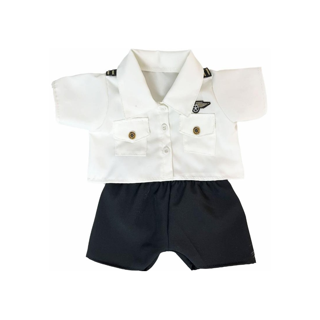 knuffel panda in pilotenoutfit met wit shirt en zwarte stropdas - Mon Teddy Bear knuffel panda in pilotenoutfit met wit shirt en zwarte stropdas - Mon Teddy Bear