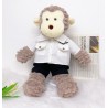 peluche panda habillée en uniforme de pilote avec chemise blanche et cravate noire - Mon Teddy Bear