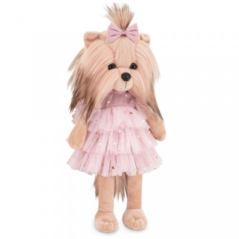 Lucky Doggy – Romantic Evening Outfit – Pink Ruffled Dress with Matching Bow