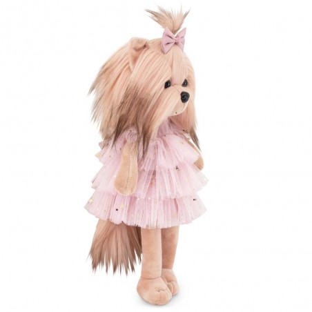 Lucky Doggy – Romantic Evening Kledingset – Roze Tulejurk met Gouden Sterren en Bijpassende Strik