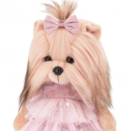 Lucky Doggy – Tenue Romantic Evening – Robe rose à volants et nœud assorti