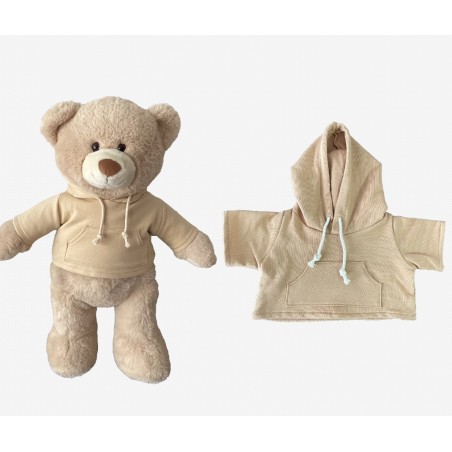 Beige hoodie for 40 cm plush – Mon Teddy Bear Y036.